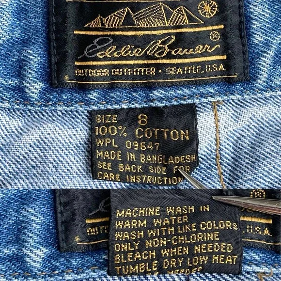 Vintage Eddie Bauer high rise mom jeans waist pleat front 90s pleated 26 - Picture 3 of 17